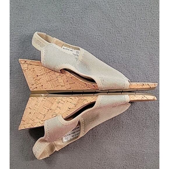 A2 Heelrest Coffee Cake Gold Cork Slingback Sandals 8M - Picture 3 of 6